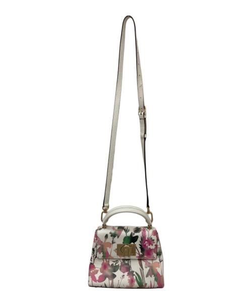 FURLA（フルラ）FURLA (フルラ) フラワープリント2WAYショルダーバッグ ベージュの古着・服飾アイテム