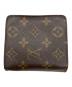 LOUIS VUITTON (ルイ ヴィトン) モノグラム コンパクトジップ　2つ折り財布 ブラウン：13000円