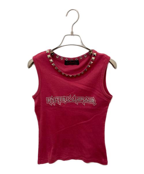 Hysteric Glamour（ヒステリックグラマー）Hysteric Glamour (ヒステリックグラマー) スタッズロゴタンクトップ ピンク サイズ:FREEの古着・服飾アイテム