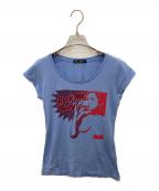 Hysteric Glamourヒステリックグラマー）の古着「プリントTシャツ」｜ブルー