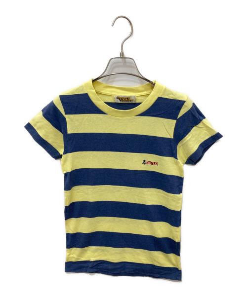 Hysteric Glamour（ヒステリックグラマー）Hysteric Glamour (ヒステリックグラマー) ボーダーTシャツ イエロー×ネイビー サイズ:FREEの古着・服飾アイテム
