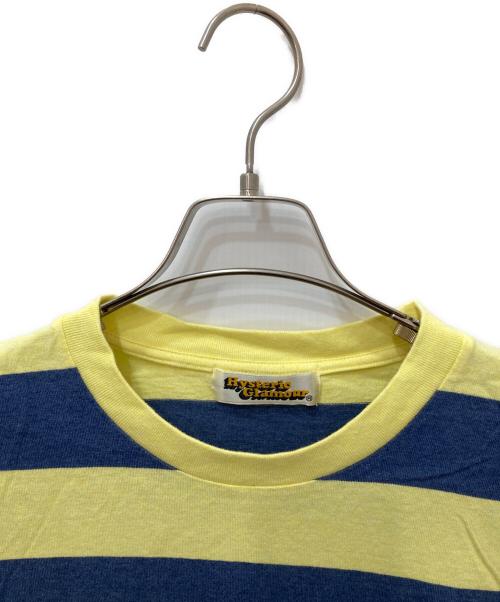 Hysteric Glamour（ヒステリックグラマー）Hysteric Glamour (ヒステリックグラマー) ボーダーTシャツ イエロー×ネイビー サイズ:FREEの古着・服飾アイテム