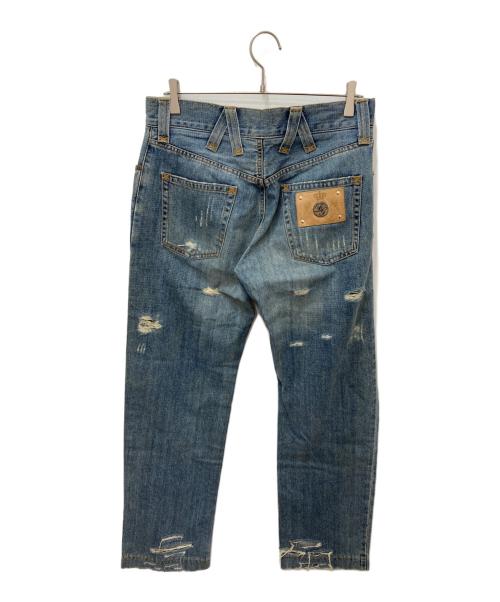 DOLCE & GABBANA（ドルチェ＆ガッバーナ）DOLCE & GABBANA (ドルチェ＆ガッバーナ) ダメージ加工デニムパンツ インディゴ サイズ:48の古着・服飾アイテム