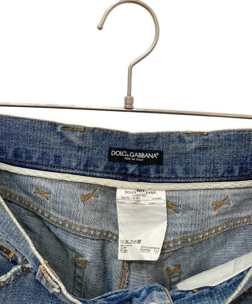 DOLCE & GABBANA（ドルチェ＆ガッバーナ）DOLCE & GABBANA (ドルチェ＆ガッバーナ) ダメージ加工デニムパンツ インディゴ サイズ:48の古着・服飾アイテム