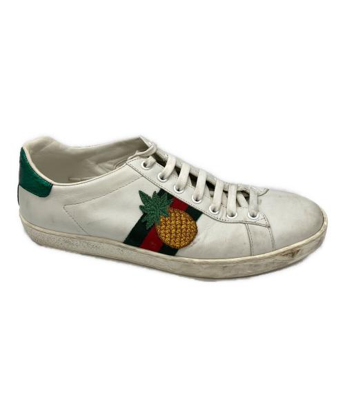 GUCCI（グッチ）GUCCI (グッチ) ワッペンシェリーラインスニーカー ホワイト サイズ:8 1/2の古着・服飾アイテム