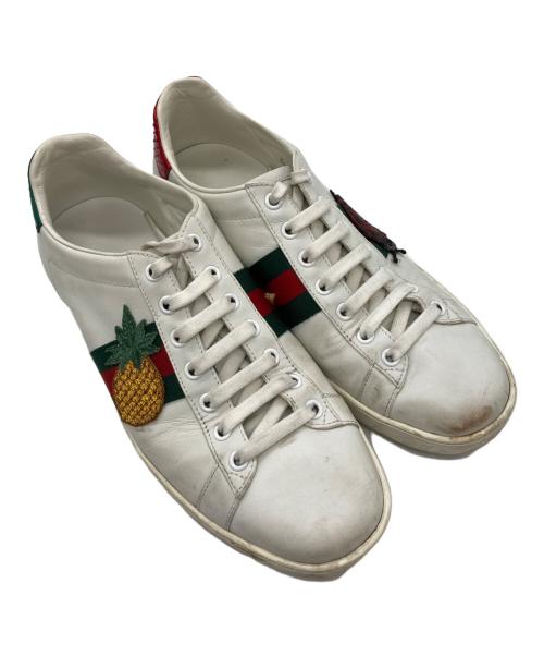 GUCCI（グッチ）GUCCI (グッチ) ワッペンシェリーラインスニーカー ホワイト サイズ:8 1/2の古着・服飾アイテム