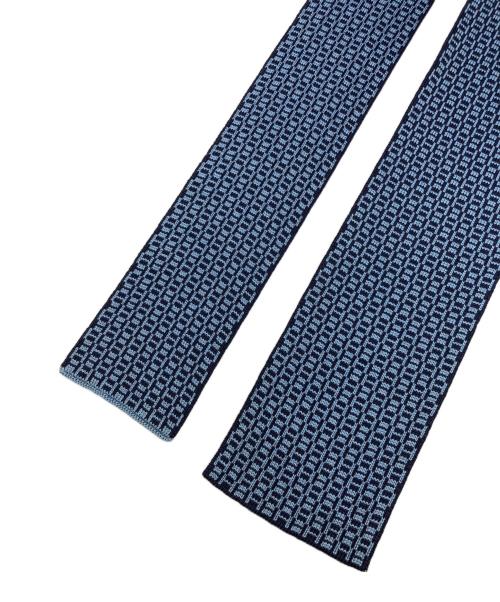 HERMES（エルメス）HERMES (エルメス) シルクニットタイ ブルー サイズ:記載無しの為実寸参照の古着・服飾アイテム