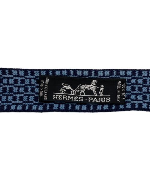 HERMES（エルメス）HERMES (エルメス) シルクニットタイ ブルー サイズ:記載無しの為実寸参照の古着・服飾アイテム