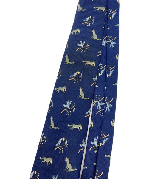 HERMES（エルメス）HERMES (エルメス) シルクネクタイ ネイビー サイズ:記載無しの為実寸参照の古着・服飾アイテム