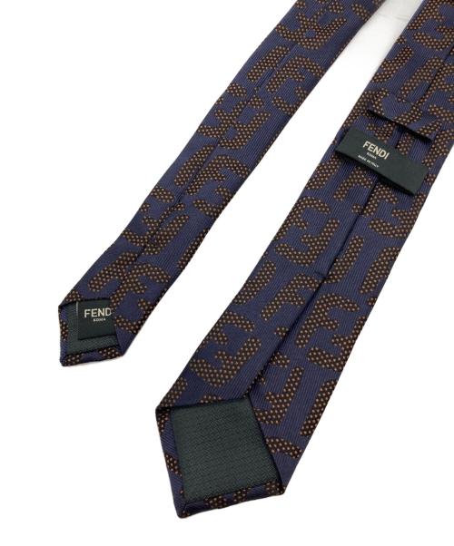 FENDI（フェンディ）FENDI (フェンディ) シルクネクタイ ネイビー サイズ:記載なしの為実寸参照の古着・服飾アイテム