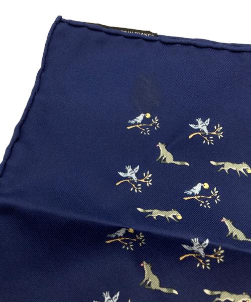 HERMES（エルメス）HERMES (エルメス) カレ40　シルクスカーフ ネイビーの古着・服飾アイテム