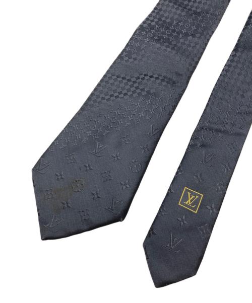 LOUIS VUITTON（ルイ ヴィトン）LOUIS VUITTON (ルイ ヴィトン) シルクモノグラムネクタイ グレー サイズ:記載なしの為実寸参照の古着・服飾アイテム