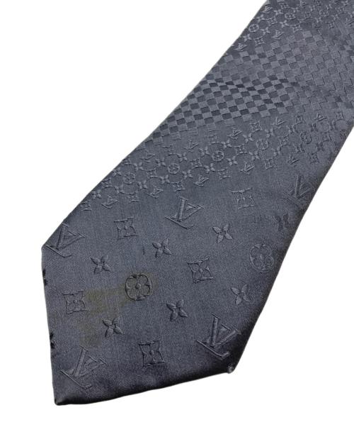 LOUIS VUITTON（ルイ ヴィトン）LOUIS VUITTON (ルイ ヴィトン) シルクモノグラムネクタイ グレー サイズ:記載なしの為実寸参照の古着・服飾アイテム