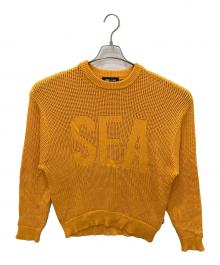 WIND AND SEA（ウィンダンシー）の古着「メッシュニット」｜オレンジ
