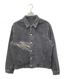 yin da market（イン・ダ・マーケット）の古着「YANAGI EMBROIDERY DENIM JKT」｜ブラック