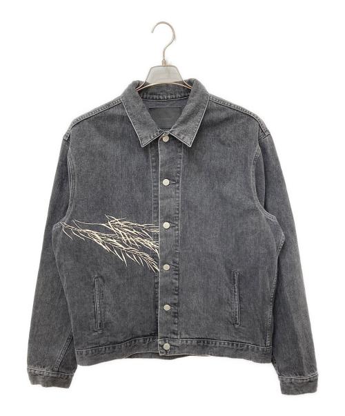 yin da market（イン・ダ・マーケット）yin da market (イン・ダ・マーケット) YANAGI EMBROIDERY DENIM JKT ブラック サイズ:3の古着・服飾アイテム
