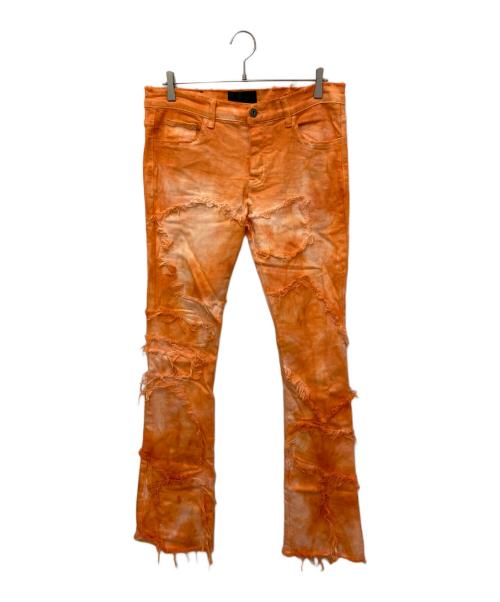 VALABASAS（バラバサス）VALABASAS (バラバサス) 加工ダメージパンツ オレンジ サイズ:32の古着・服飾アイテム