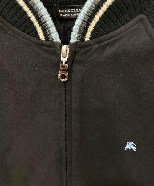 BURBERRY BLACK LABEL（バーバリーブラックレーベル）BURBERRY BLACK LABEL (バーバリーブラックレーベル) 切替ニットブルゾン ブラック サイズ:3の古着・服飾アイテム