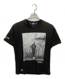 rhyme syndicate×BLACK FLAME（ライム シンジケート×ブラックフレイム）の古着「プリントTシャツ」｜ブラック