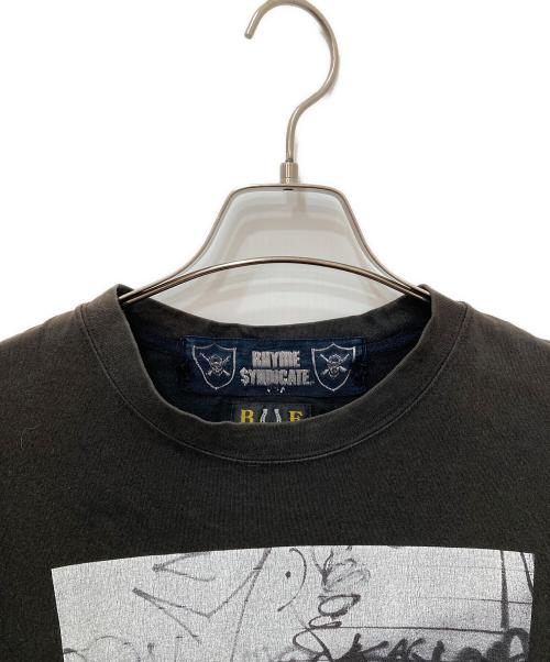 rhyme syndicate（ライム シンジケート）rhyme syndicate (ライム シンジケート) BLACK FLAME (ブラックフレイム) プリントTシャツ ブラック サイズ:16.5の古着・服飾アイテム