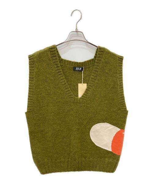 FAF（エフエーエフ）FAF (エフエーエフ) BOBBY KNIT VEST カーキ サイズ:3 未使用品の古着・服飾アイテム