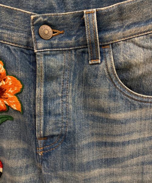 GUCCI（グッチ）GUCCI (グッチ) Snake Embroidery Denim Pant インディゴ サイズ:32の古着・服飾アイテム