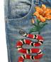 中古・古着 GUCCI (グッチ) Snake Embroidery Denim Pant インディゴ サイズ:32：30000円