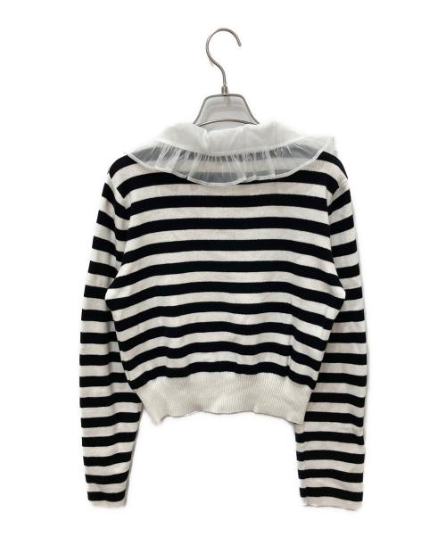 Bibiy.（ビビィ）Bibiy. (ビビィ) 襟付ニット ホワイト×ブラック サイズ:Ｍの古着・服飾アイテム
