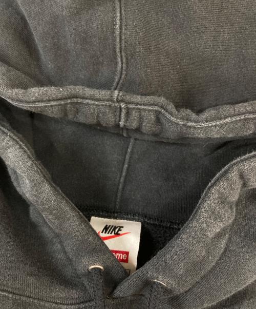 NIKE（ナイキ）NIKE (ナイキ) SUPREME (シュプリーム) Leather Applique Hooded Sweatshirt ブラック サイズ:Ｓの古着・服飾アイテム