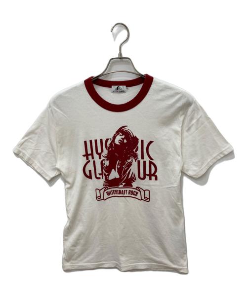 Hysteric Glamour（ヒステリックグラマー）Hysteric Glamour (ヒステリックグラマー) プリント リンガーネック Tシャツ ホワイト サイズ:XSの古着・服飾アイテム
