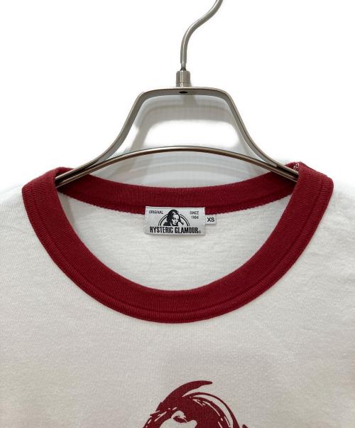 Hysteric Glamour（ヒステリックグラマー）Hysteric Glamour (ヒステリックグラマー) プリント リンガーネック Tシャツ ホワイト サイズ:XSの古着・服飾アイテム