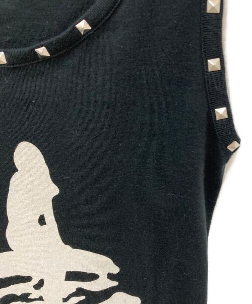 Hysteric Glamour（ヒステリックグラマー）Hysteric Glamour (ヒステリックグラマー) スタッズノースリーブカットソー ブラック サイズ:FREEの古着・服飾アイテム