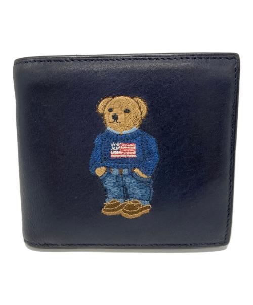 POLO RALPH LAUREN（ポロ・ラルフローレン）POLO RALPH LAUREN (ポロ・ラルフローレン) ポロベア2つ折り財布 ネイビーの古着・服飾アイテム