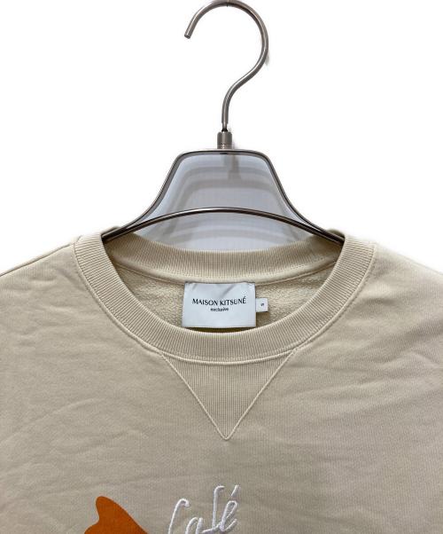 maison kitsune（メゾンキツネ）MAISON KITSUNE (メゾンキツネ) FOX CAFE KITSUNE CLASSIC SWEATSHIRT ベージュ サイズ:Sの古着・服飾アイテム