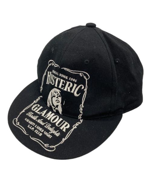 Hysteric Glamour（ヒステリックグラマー）Hysteric Glamour (ヒステリックグラマー) HYS WHISKY刺繍 キャップ ブラックの古着・服飾アイテム
