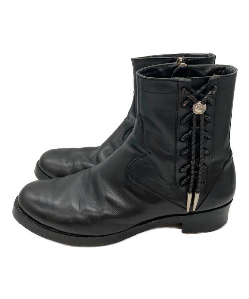 foot the coacher（フットザコーチャー）foot the coacher (フットザコーチャー) SIDE LACE BOOTS ブラック サイズ: 9.5の古着・服飾アイテム