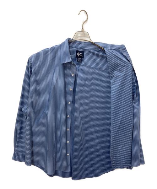 KANEMASA PHIL.（カネマサフィル）KANEMASA PHIL. (カネマサフィル) PENCIL STRIPE DRESS JERSEY SHIRT ブルー サイズ:Lの古着・服飾アイテム