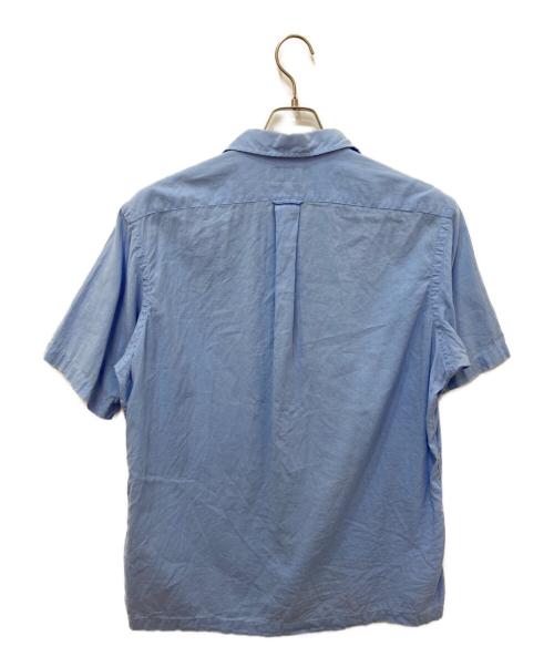 POLO RALPH LAUREN（ポロ・ラルフローレン）POLO RALPH LAUREN (ポロ・ラルフローレン) リネンコットンオープンカラーシャツ ブルー サイズ:Lの古着・服飾アイテム