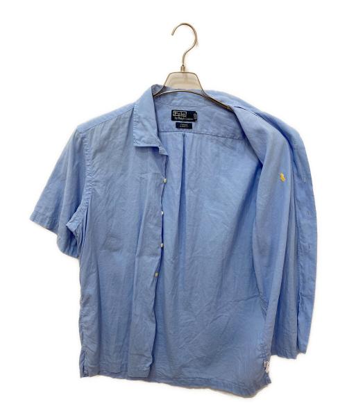 POLO RALPH LAUREN（ポロ・ラルフローレン）POLO RALPH LAUREN (ポロ・ラルフローレン) リネンコットンオープンカラーシャツ ブルー サイズ:Lの古着・服飾アイテム