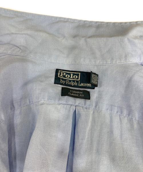 POLO RALPH LAUREN（ポロ・ラルフローレン）POLO RALPH LAUREN (ポロ・ラルフローレン) リネンコットンオープンカラーシャツ ブルー サイズ:Lの古着・服飾アイテム