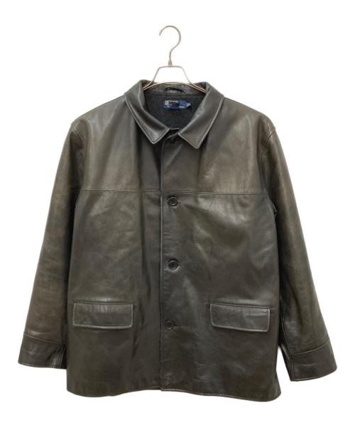 POLO RALPH LAUREN（ポロ・ラルフローレン）POLO RALPH LAUREN (ポロ・ラルフローレン) レザーカーコート ブラック サイズ:XLの古着・服飾アイテム