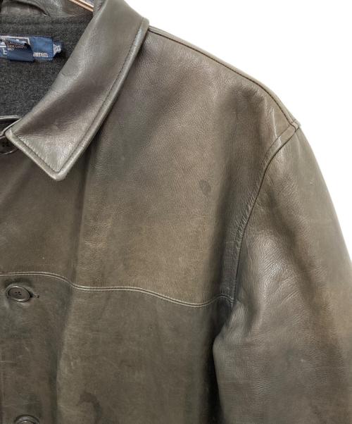 POLO RALPH LAUREN（ポロ・ラルフローレン）POLO RALPH LAUREN (ポロ・ラルフローレン) レザーカーコート ブラック サイズ:XLの古着・服飾アイテム
