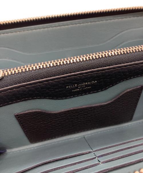 PELLE MORBIDA（ペッレモルビダ）PELLE MORBIDA (ペッレモルビダ) ラウンドファスナー財布 ネイビーの古着・服飾アイテム