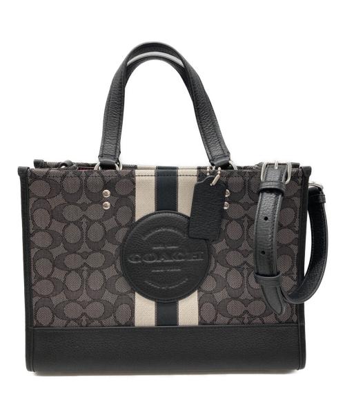 COACH（コーチ）COACH (コーチ) デンプシー キャリーオール シグネチャー ジャカード ウィズ ストライプ アンド コーチ ブラックの古着・服飾アイテム