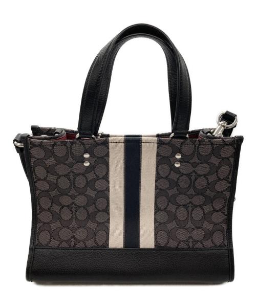 COACH（コーチ）COACH (コーチ) デンプシー キャリーオール シグネチャー ジャカード ウィズ ストライプ アンド コーチ ブラックの古着・服飾アイテム