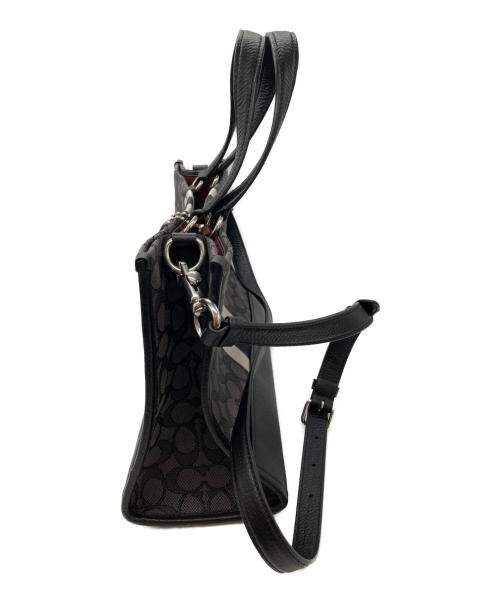 COACH（コーチ）COACH (コーチ) デンプシー キャリーオール シグネチャー ジャカード ウィズ ストライプ アンド コーチ ブラックの古着・服飾アイテム