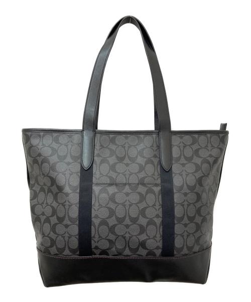 COACH（コーチ）COACH (コーチ) キャンバス ウィズ カットアウトハンドバッグ ブラックの古着・服飾アイテム