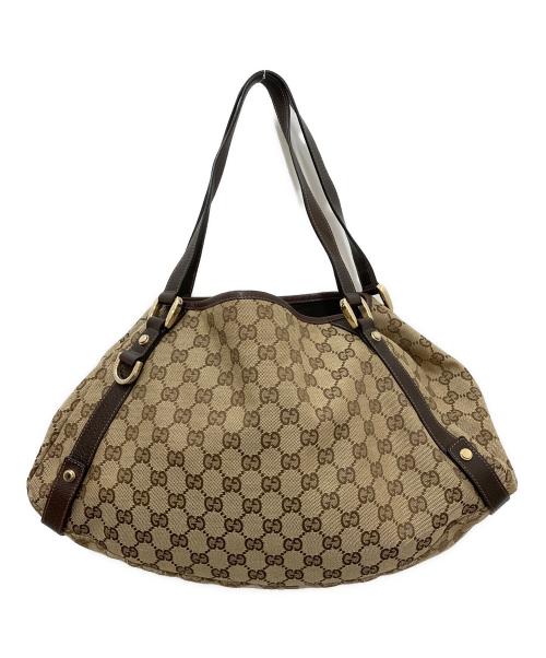 GUCCI（グッチ）GUCCI (グッチ) GGキャンバストートバッグ　アビー ブラウンの古着・服飾アイテム