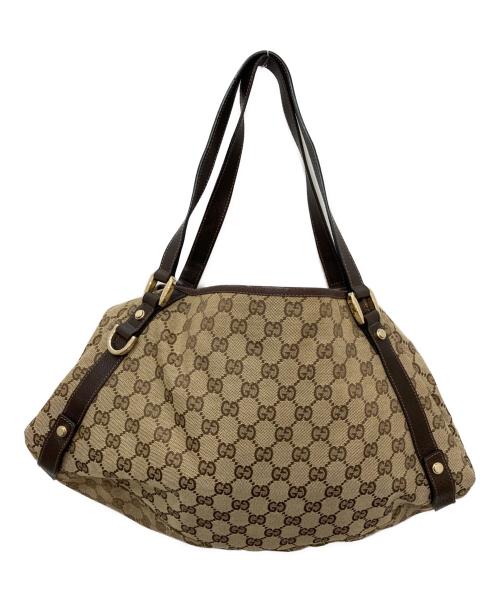 GUCCI（グッチ）GUCCI (グッチ) GGキャンバストートバッグ　アビー ブラウンの古着・服飾アイテム