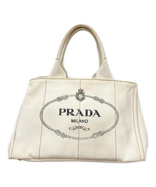 PRADA（プラダ）PRADA (プラダ) カナパキャンバストート バッグ アイボリーの古着・服飾アイテム